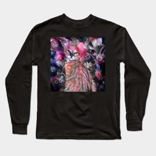 Abstract painting. Cute kitten Long Sleeve T-Shirt